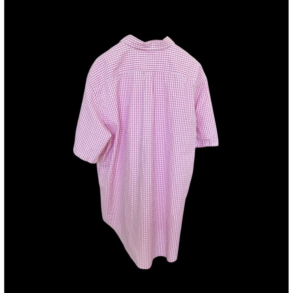 Vintage Ralph Lauren Button‎ Shirt 2XL Big Classic Fit Pony Gingham Plaid Pink